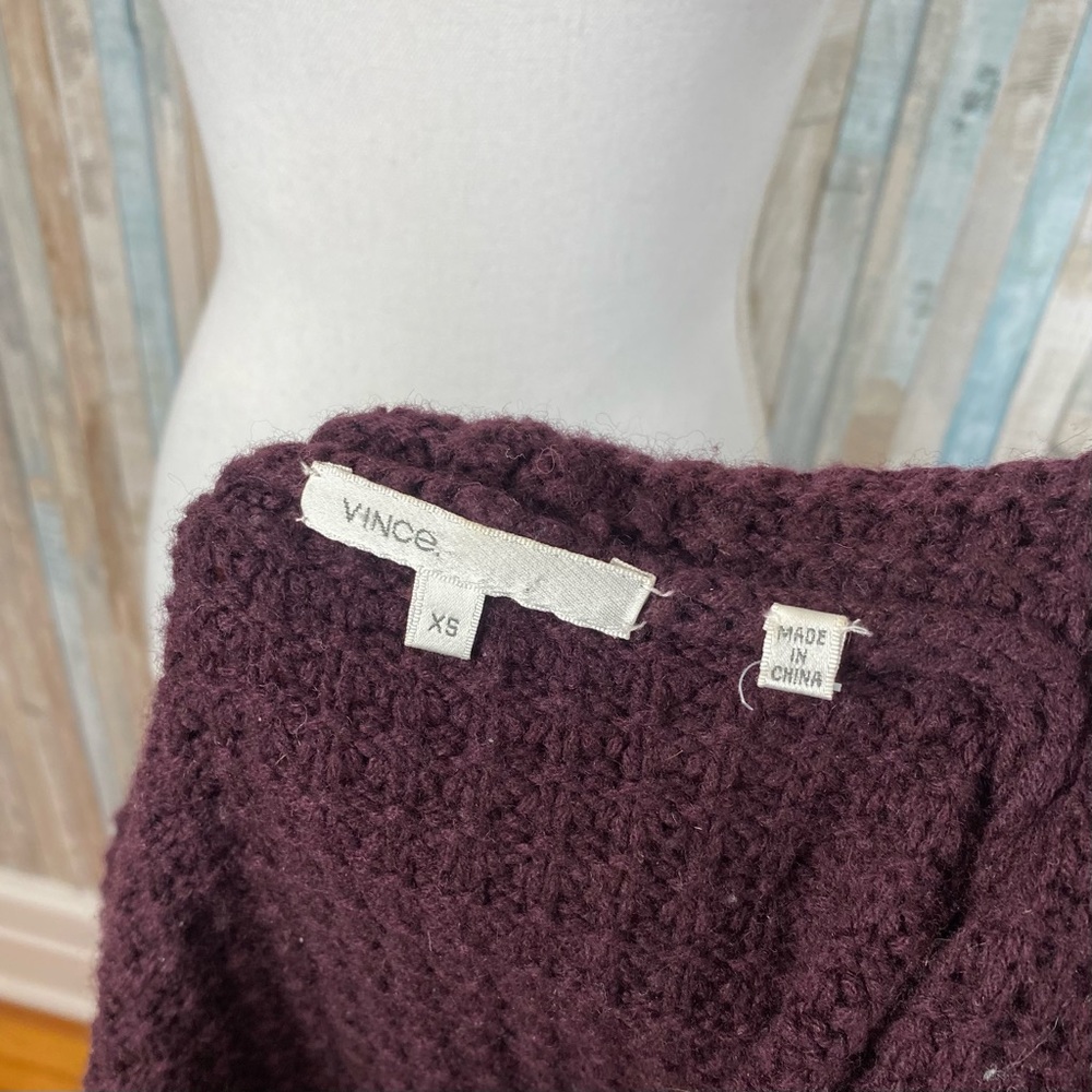 Vince XS Wool Cashmere Waffle Knit Sofia Hooded Cardigan Duster Sweater $550 - Picture 9 of 9